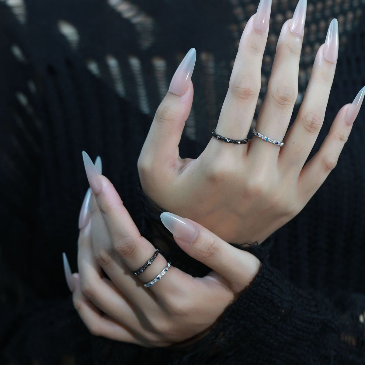 OR1414 S925 Silver Wave Texture Ring