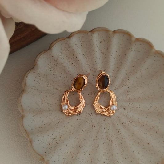 OE1618 Tigerite Earrings