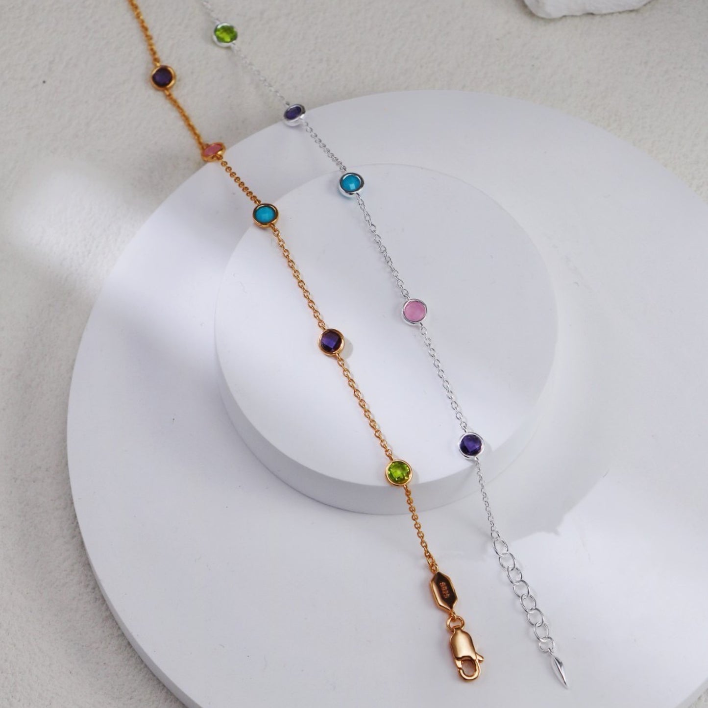OB1510 Minimalist Natural Gemstone Bracelet