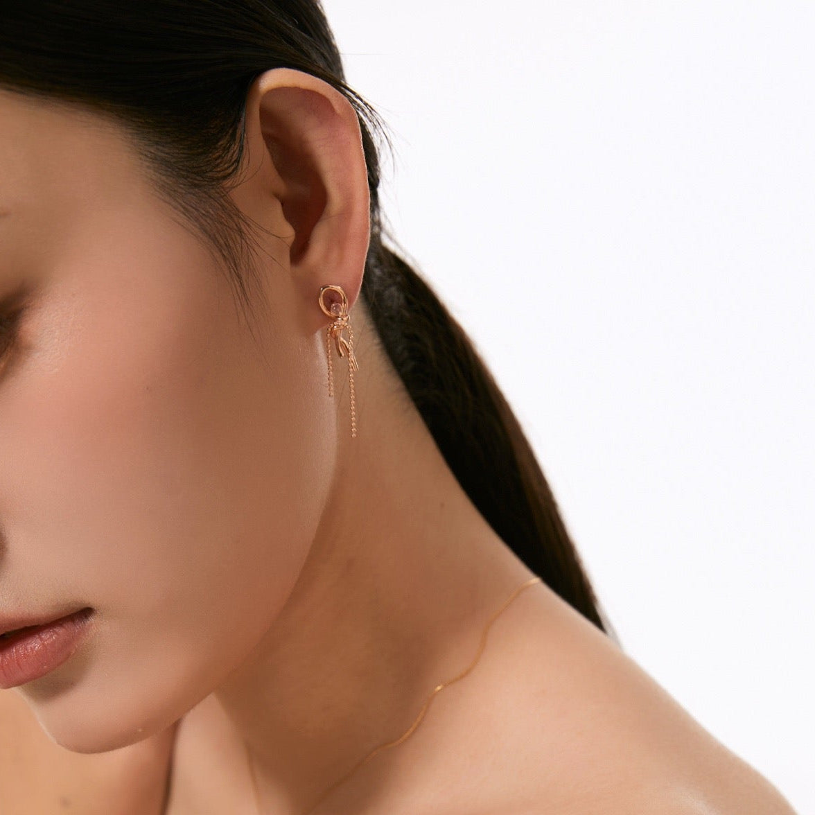 OE1616 Bowknot Drop Earrings
