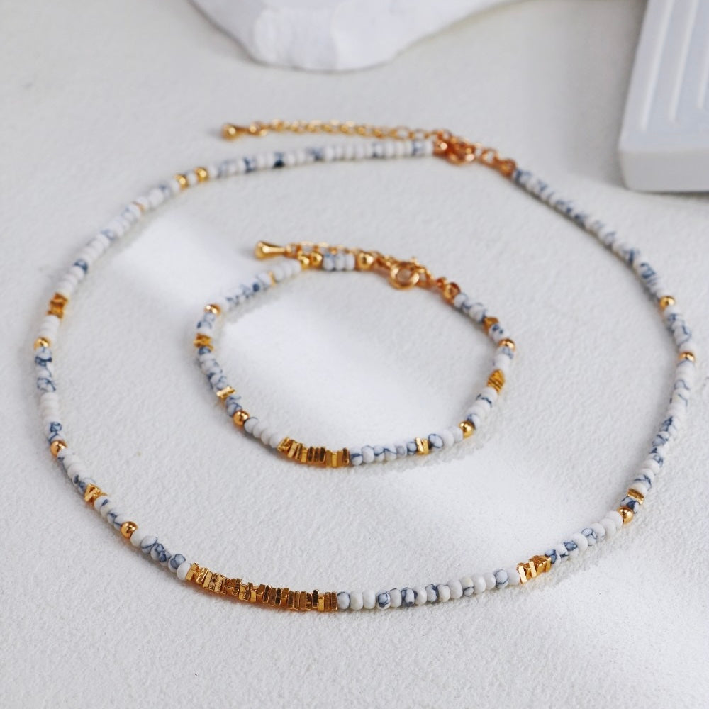 OB1504 ON1304 Vintage Turquoise Bracelet & Necklace