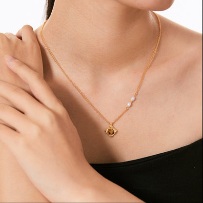 ON1618 Tigerite Pearl Necklace
