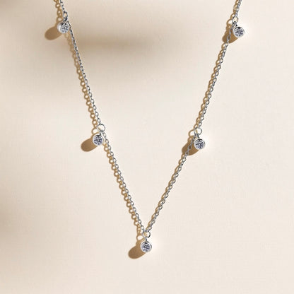 ON1510 S925 Sterling Silver plated with 18k White Gold Necklace