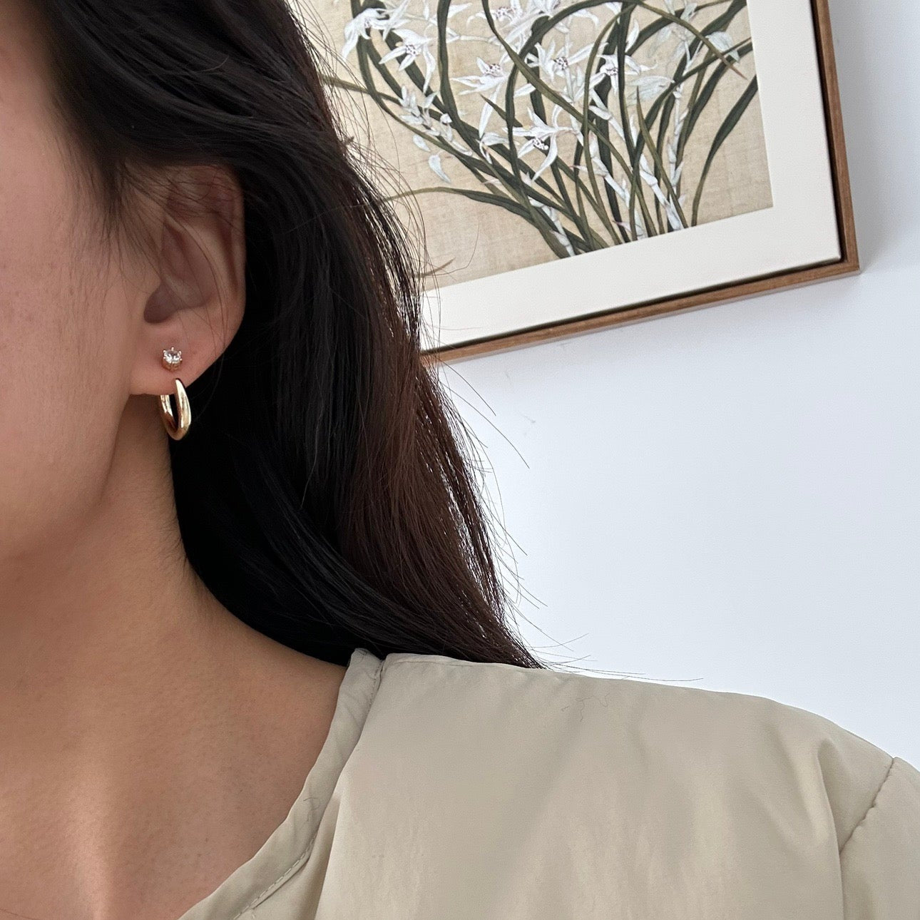 OE1617 Two-ways Hoop Earrings