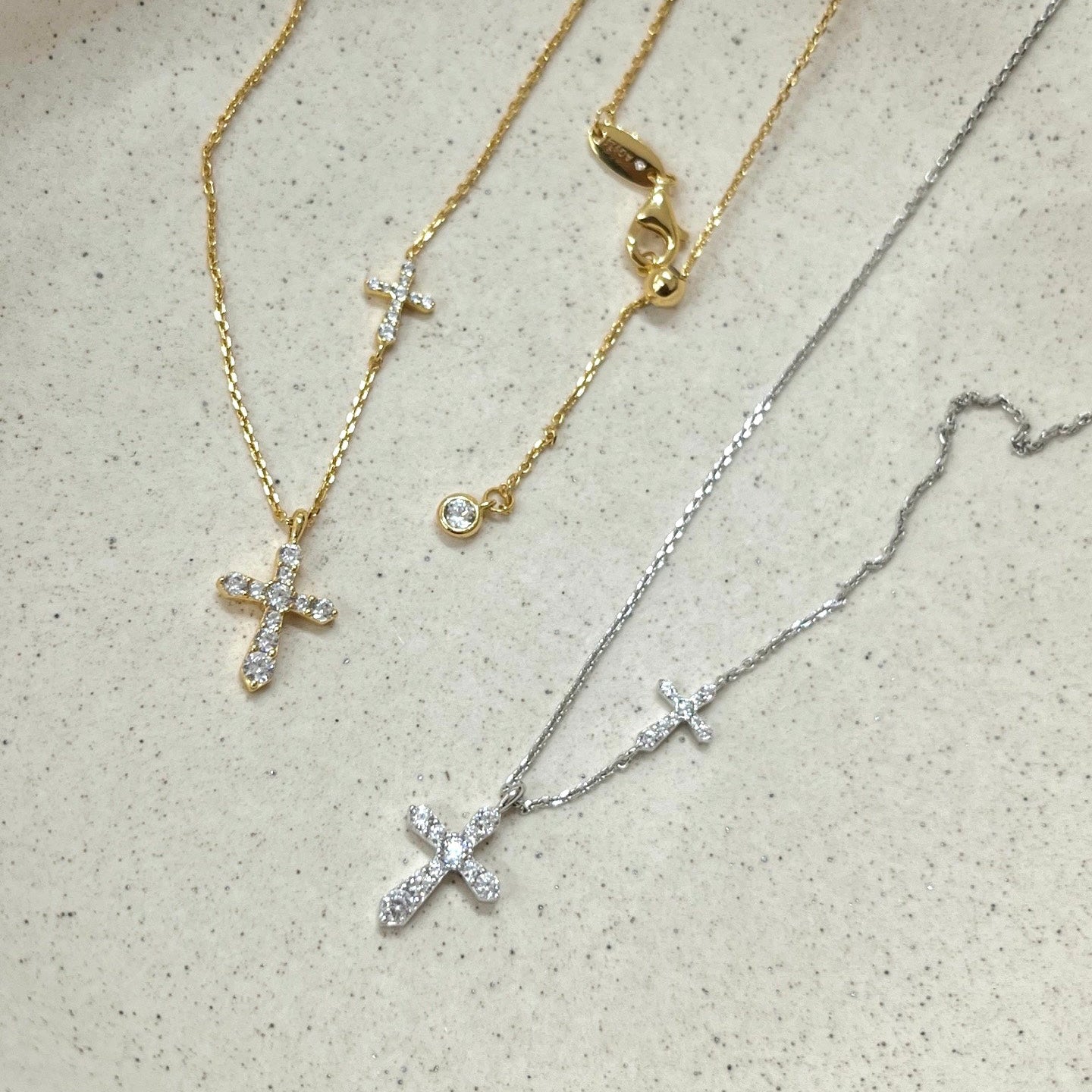 ON1303 Twin Crosses Necklace