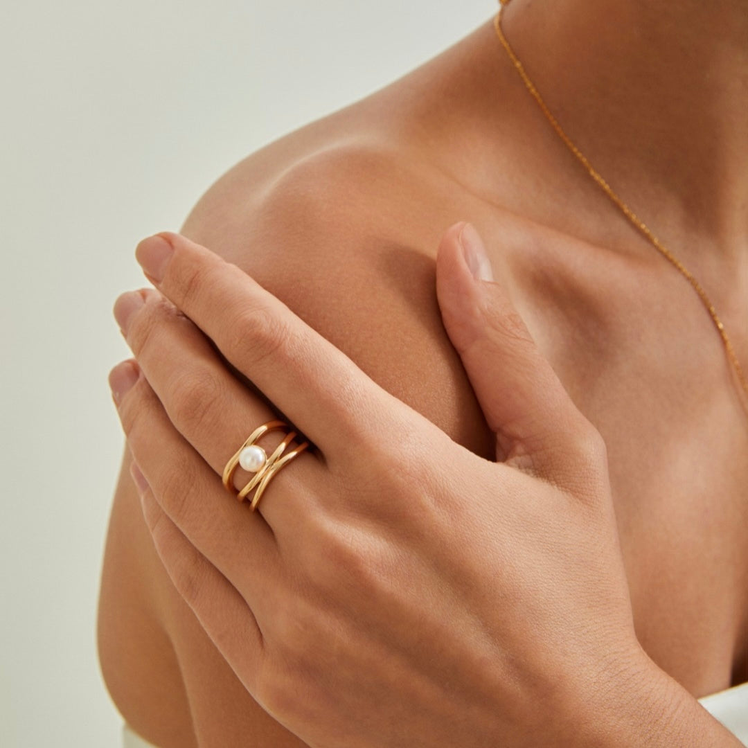 OR1403 Three-layer Pearl Ring