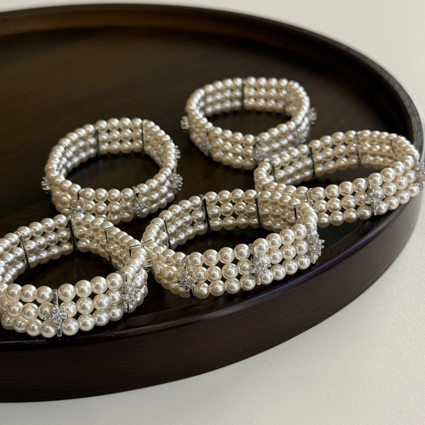 OB1505 Three-Layer Swarovski Pearl Bracelet