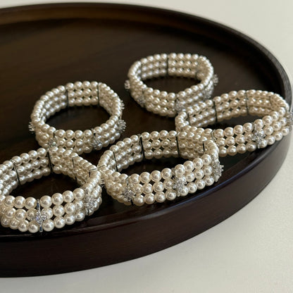 OB1505 Three-Layer Swarovski Pearl Bracelet