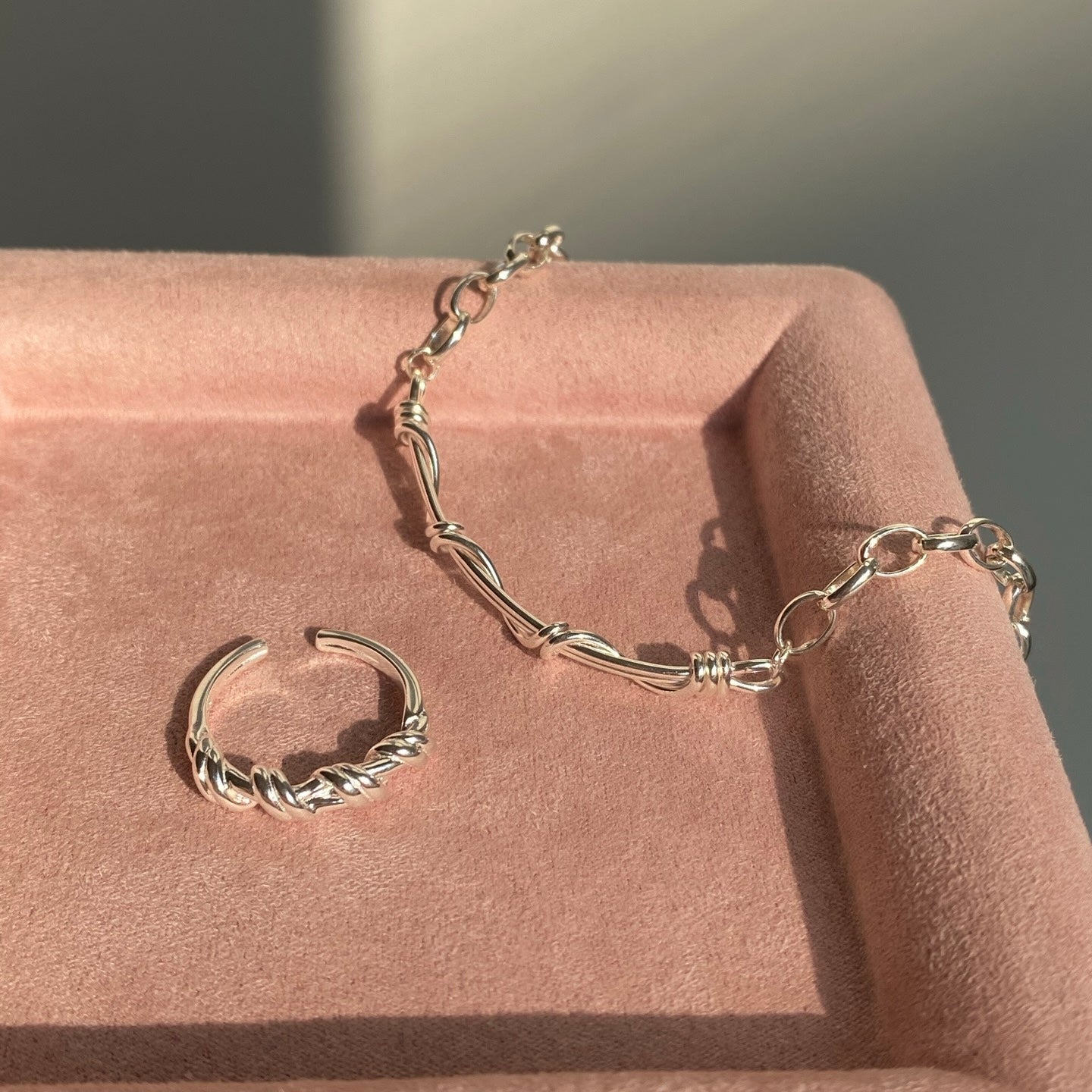 OB1503 OR1408 Vibrant Weave Bracelet & Ring
