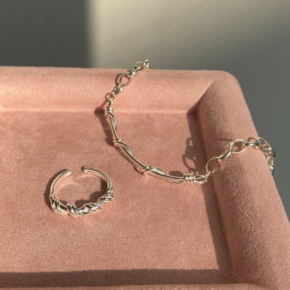 OB1503 OR1408 Vibrant Weave Bracelet & Ring