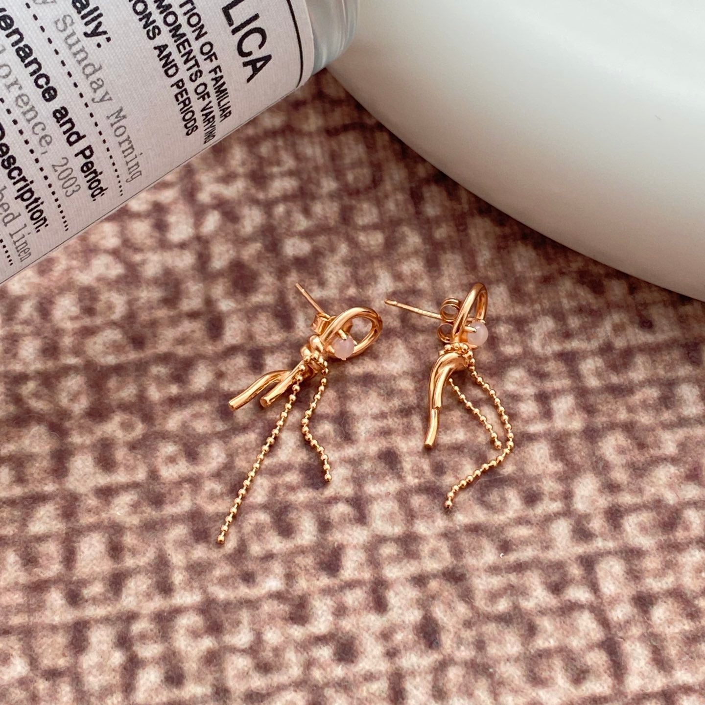 OE1616 Bowknot Drop Earrings