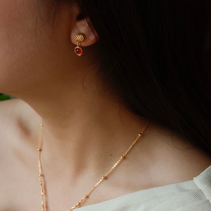 OE1605 Red Agate Earrings