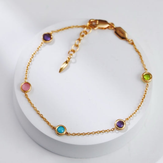 OB1510 Minimalist Natural Gemstone Bracelet