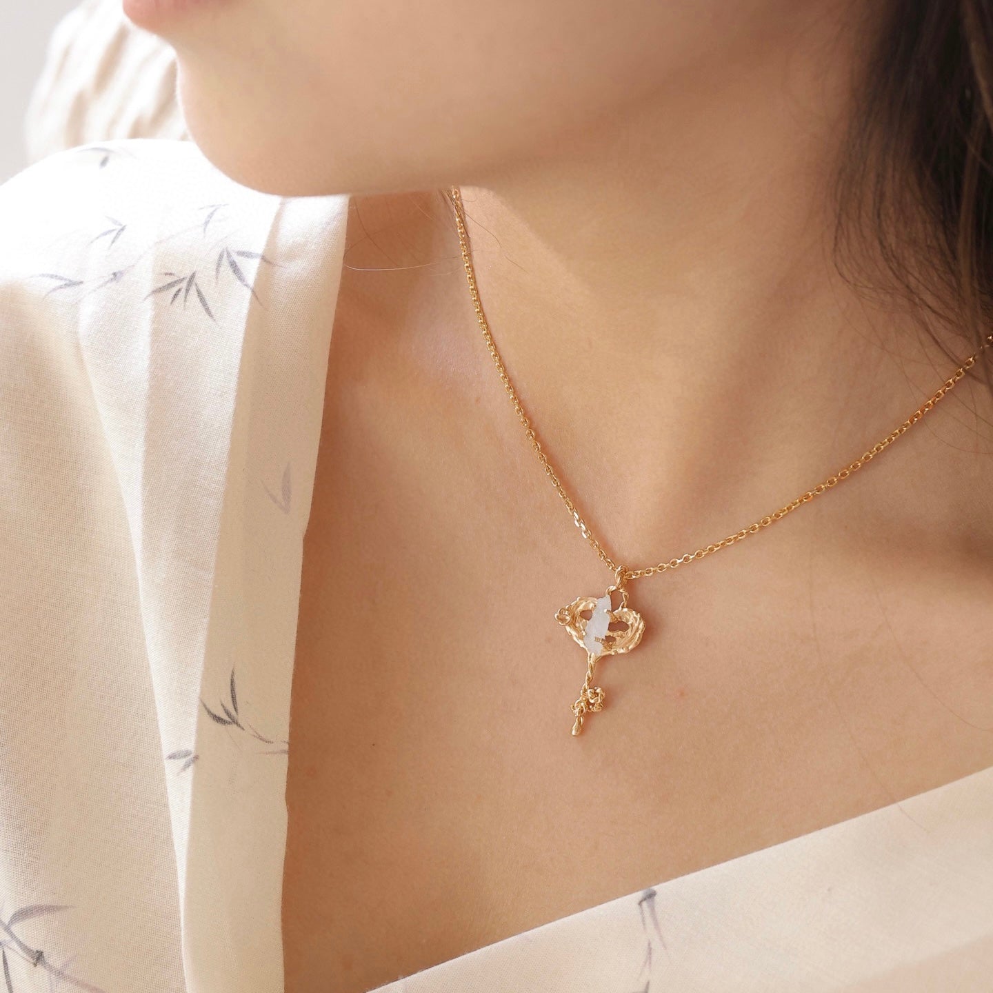 ON1507 Aquamarine Key Necklace