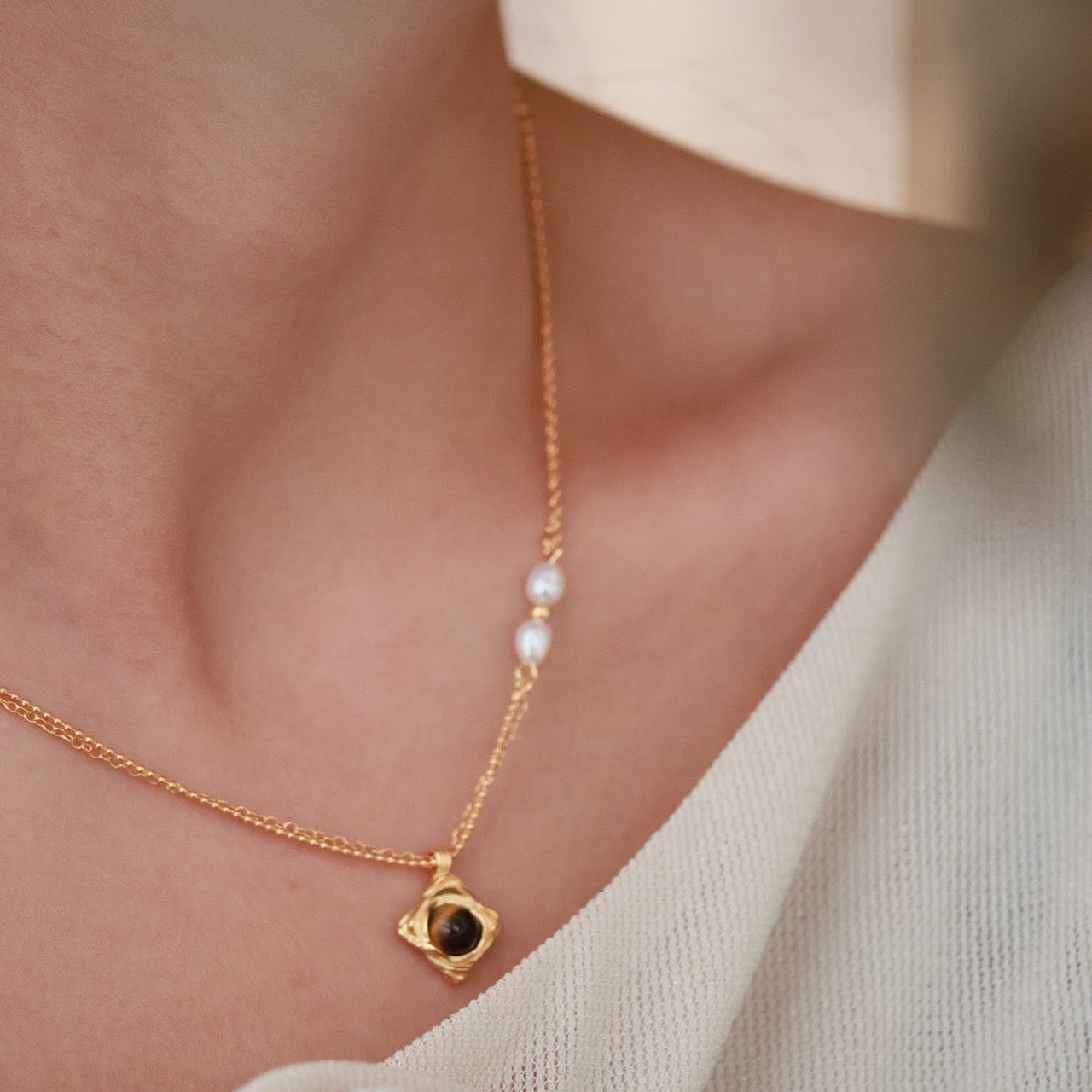 ON1618 Tigerite Pearl Necklace