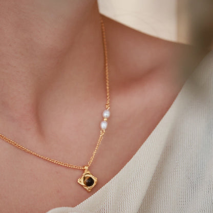 ON1618 Tigerite Pearl Necklace