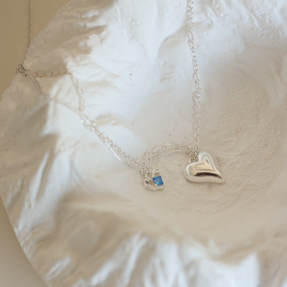 ON1619 Heart-Shaped Layered Necklace