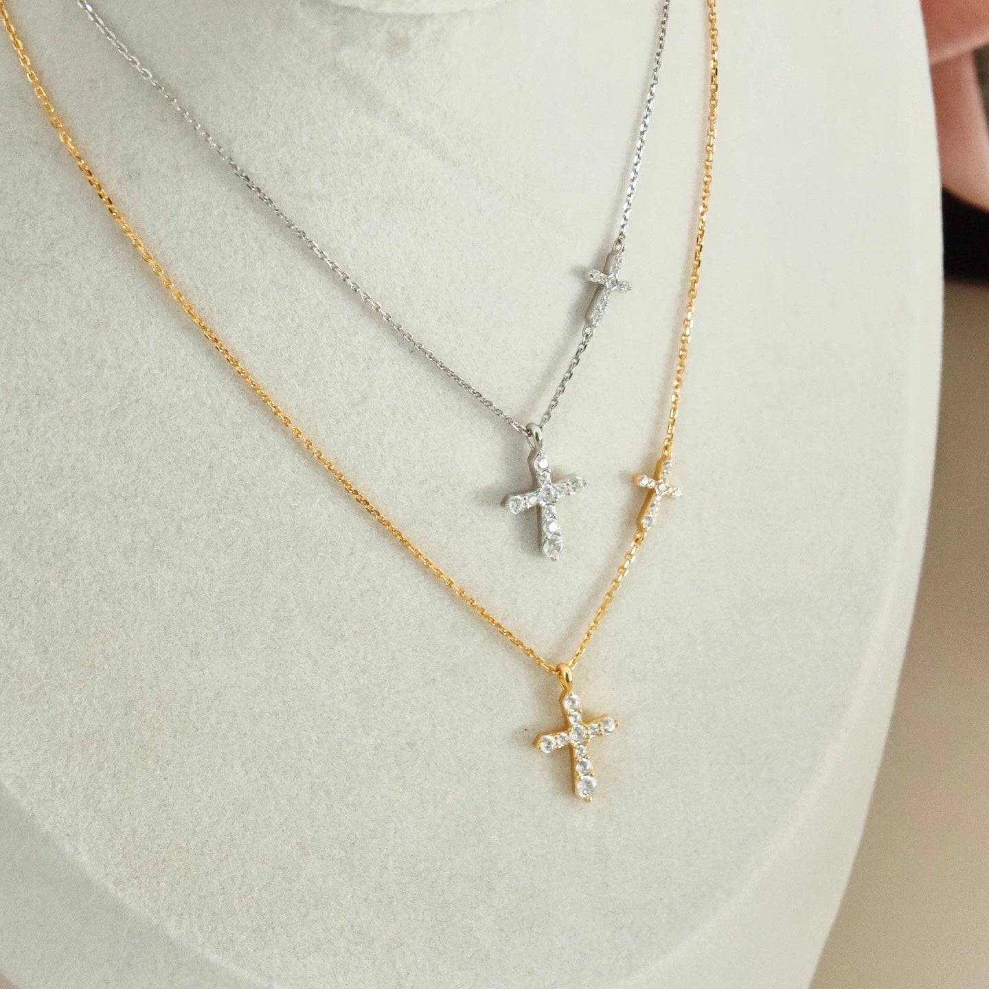 ON1303 Twin Crosses Necklace