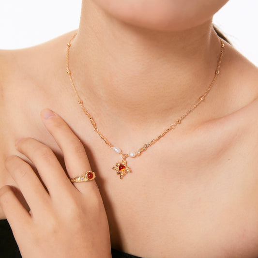 ON1506 Red Agate Necklace