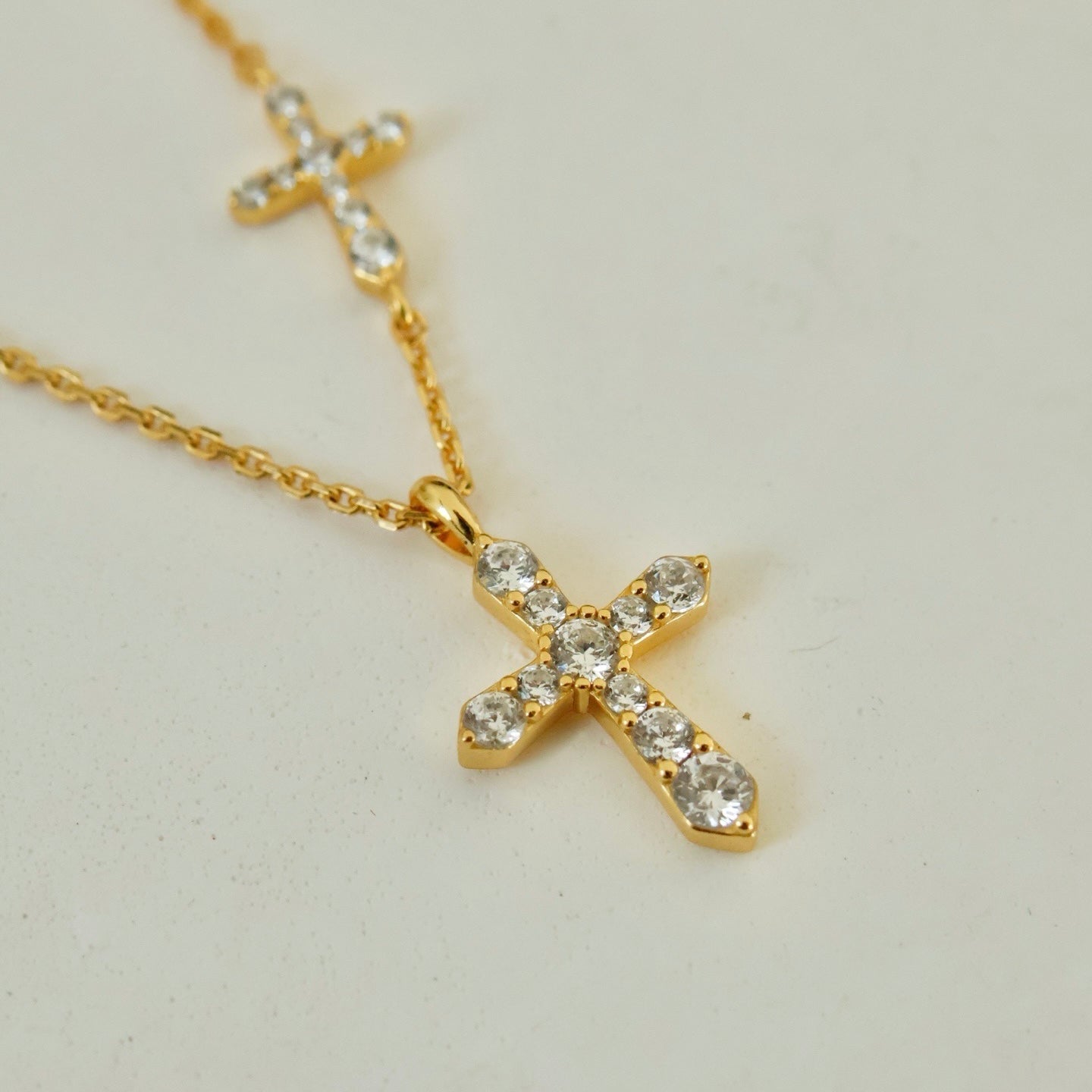 ON1303 Twin Crosses Necklace
