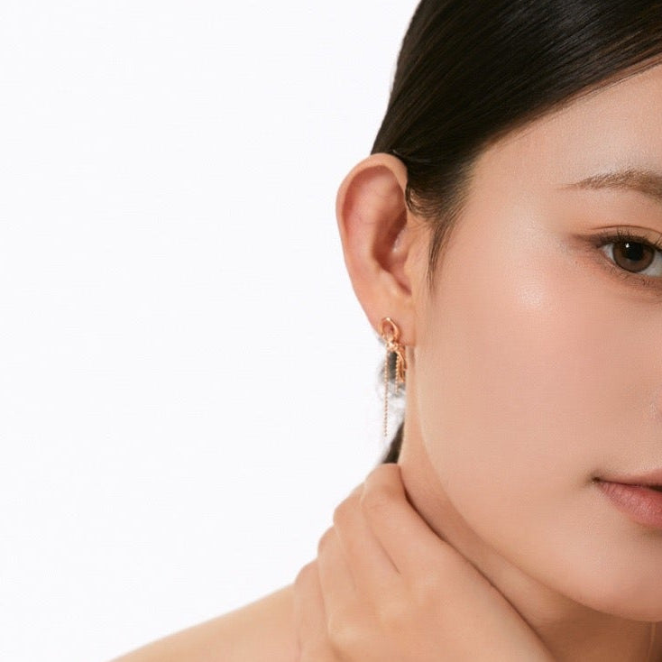 OE1616 Bowknot Drop Earrings