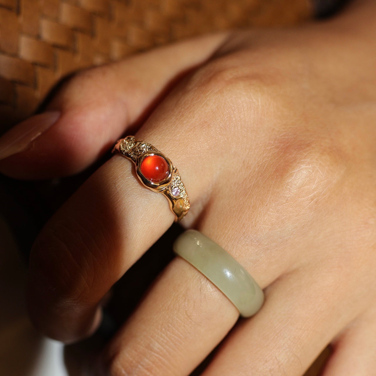 OR1411 Red Agate Ring