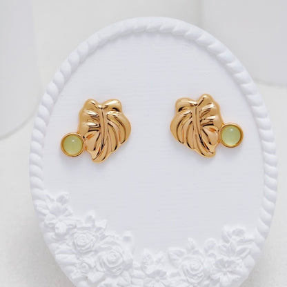 OE1603 Pink Calla Lily Chalcedony Earrings