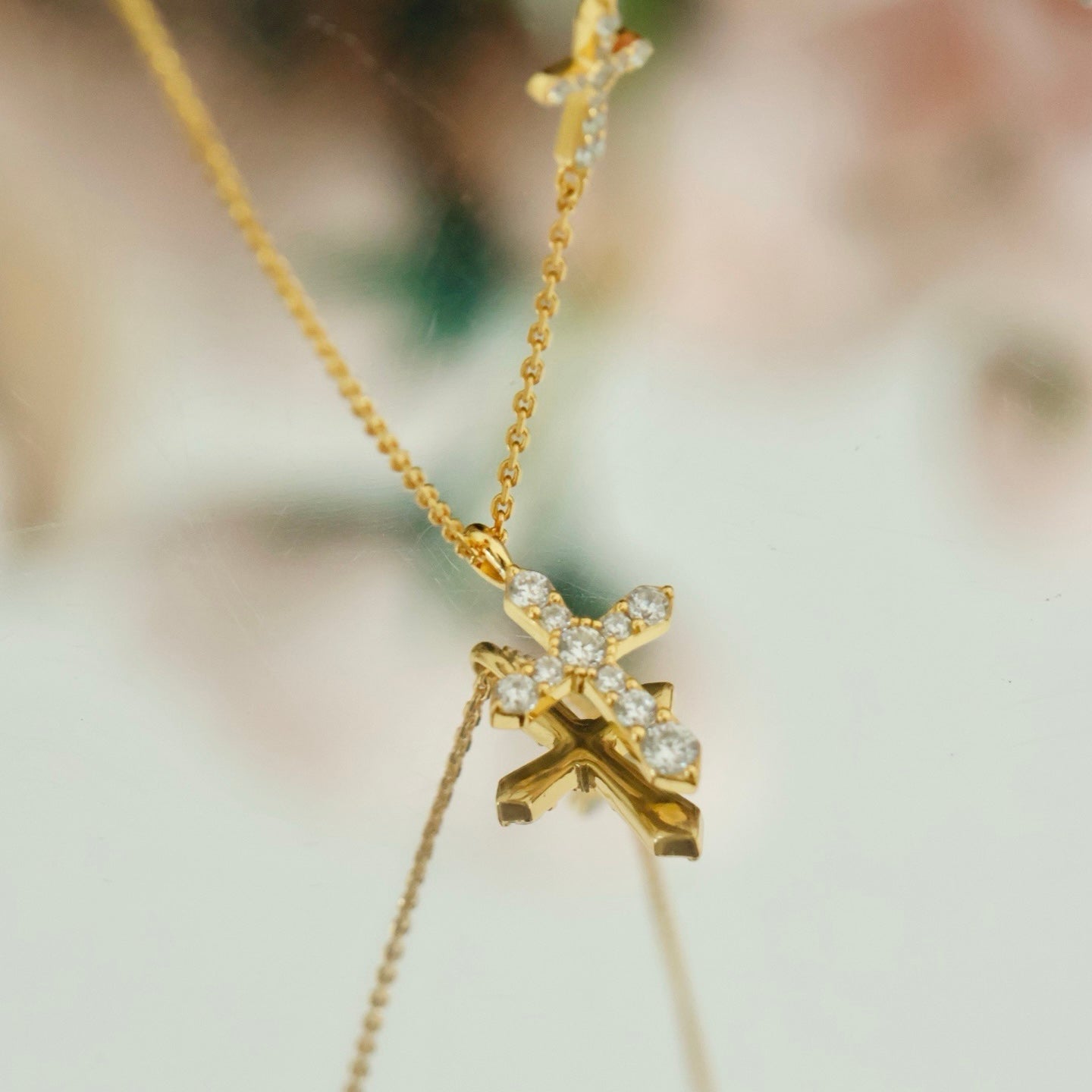 ON1303 Twin Crosses Necklace