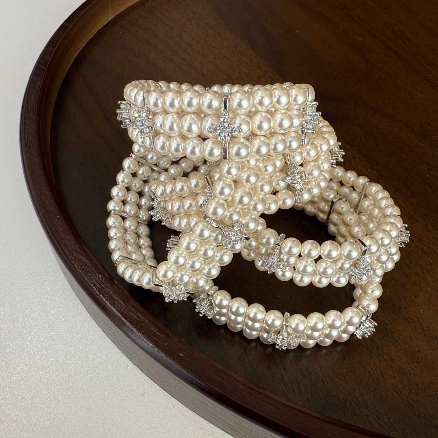 OB1505 Three-Layer Swarovski Pearl Bracelet