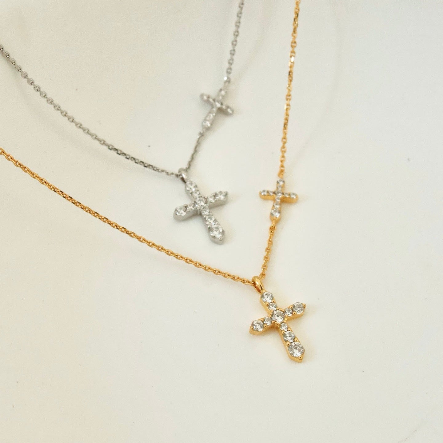 ON1303 Twin Crosses Necklace