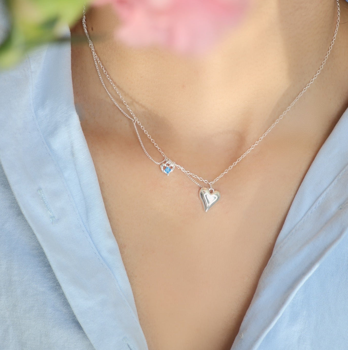 ON1619 Heart-Shaped Layered Necklace