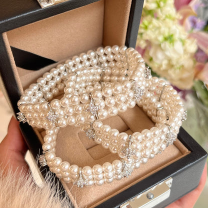OB1505 Three-Layer Swarovski Pearl Bracelet