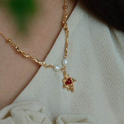 ON1506 Red Agate Necklace