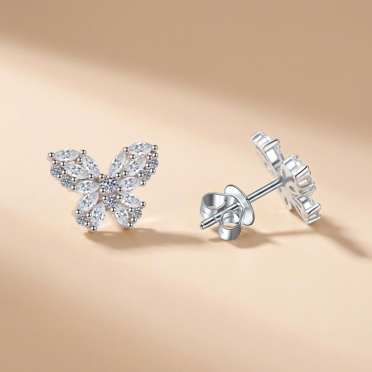 OE1608 Butterfly Moissanite Earrings