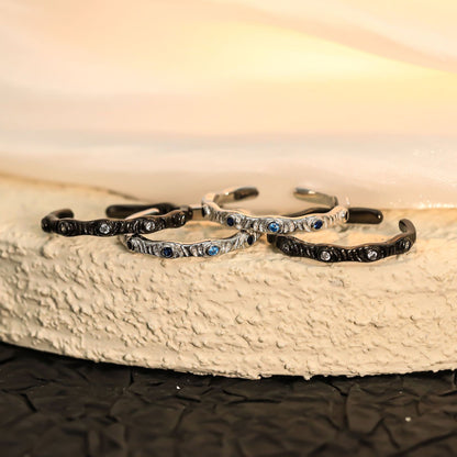 OR1414 S925 Silver Wave Texture Ring