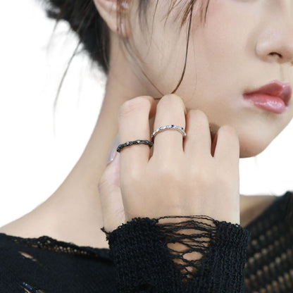 OR1414 S925 Silver Wave Texture Ring