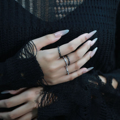 OR1414 S925 Silver Wave Texture Ring